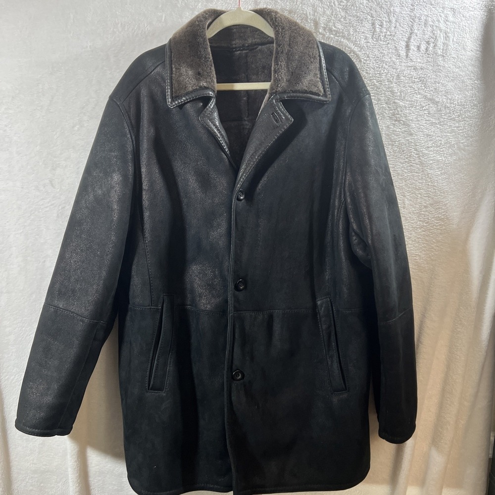 Gimo's Soft Shearling Leather Suede Coat With Original Tag And Extra Buttons -50
